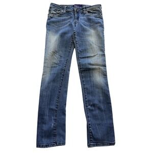 Miley Cyrus Max Azria Straight Jeans Juniors 11 Blue Med Wash Low Rise 30x30